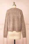 Bezie Taupe Knit Open-Front Cardigan | Boutique 1861 back view