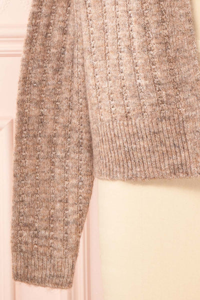 Bezie Taupe Knit Open-Front Cardigan | Boutique 1861 bottom