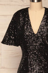 Biccari Black Short Sequin Dress front close up | La Petite Garçonne