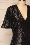 Biccari Black Short Sequin Dress side close up | La Petite Garçonne