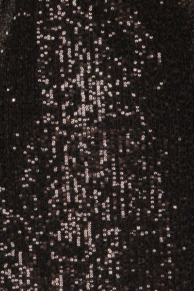 Biccari Black Short Sequin Dress texture close up | La Petite Garçonne