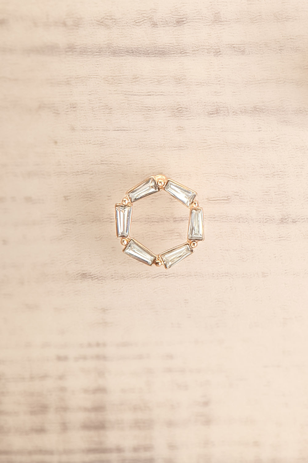 Biecz Cloud Clear Crystal & Gold Stud Earrings | La Petite Garçonne close-up