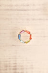 Biecz Rainbow Clear Crystal & Gold Stud Earrings | La Petite Garçonne close-up