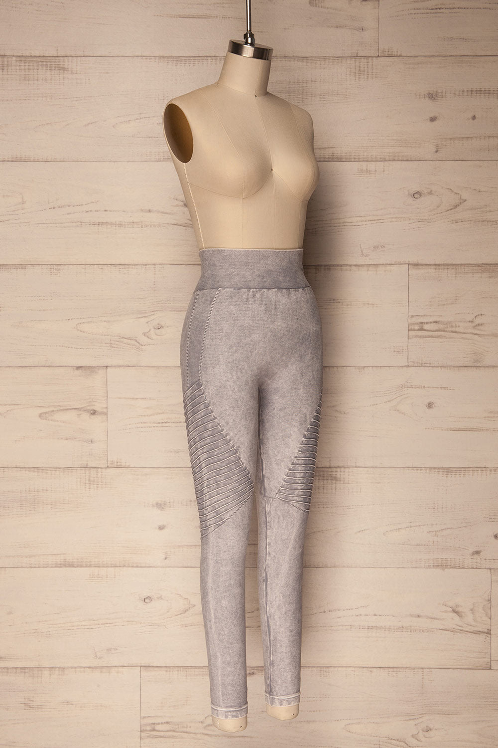 Biezun Light Grey Ribbed Leggings | La Petite Garçonne