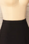 Bilbao Black Short Skirt w/ Slit | La petite garçonne  side close-up