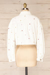 Bingley White Cropped Floral Embroidered Jacket | La petite garçonne back view