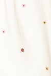Bingley White Cropped Floral Embroidered Jacket | La petite garçonne fabric