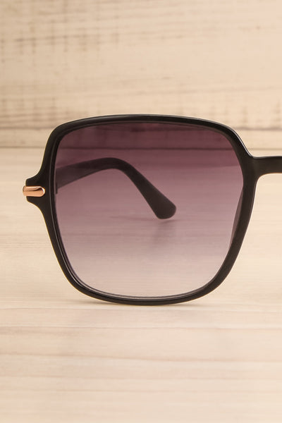 Birk Black Black Glossy Sunglasses | La petite garçonne front close-up