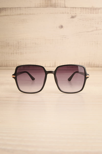 Birk Black Black Glossy Sunglasses | La petite garçonne front view