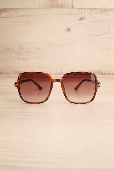 Birk Tortoise Brown Square Sunglasses | La petite garçonne front view