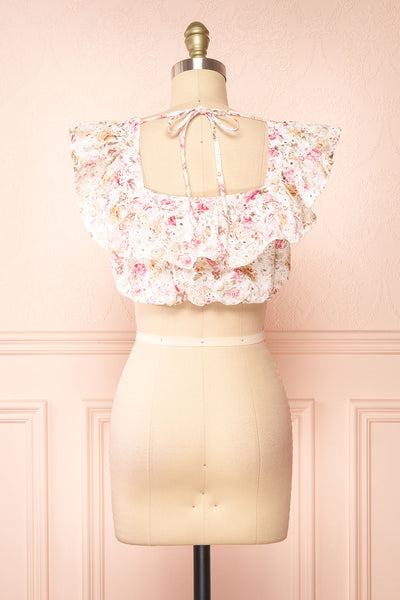 Birtha Floral Openwork Cropped Top | Boutique 1861 back view