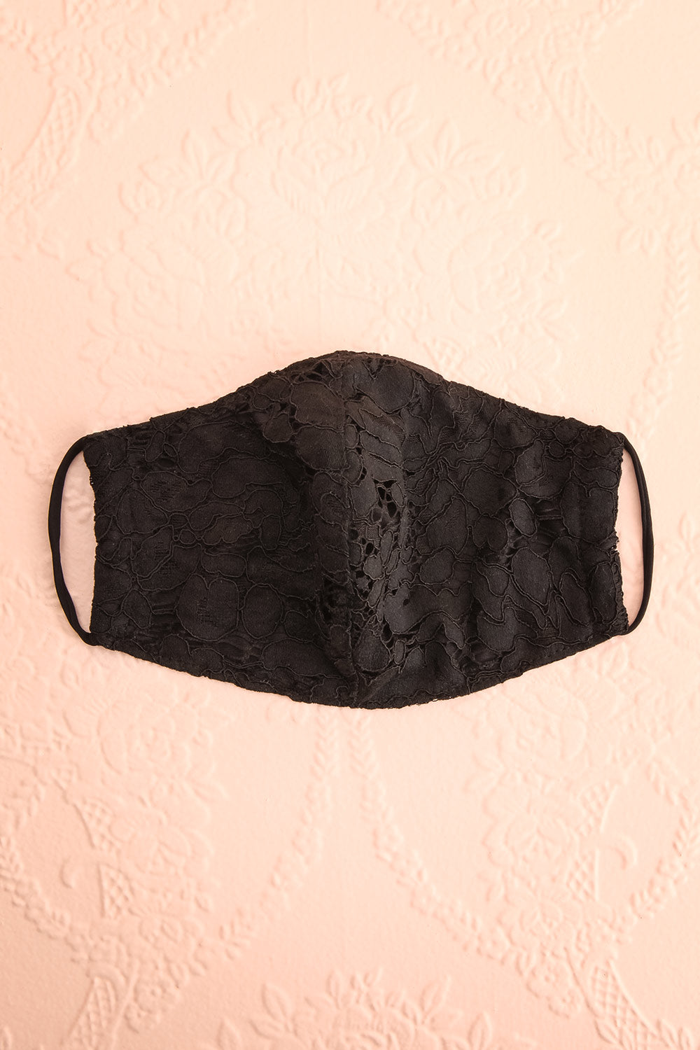 Black Lacy Face Mask Floral | Boutique 1861 front 