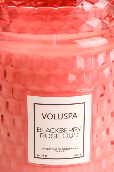 Large Textured Candle Blackberry Rose Oud | La petite garçonne close-up