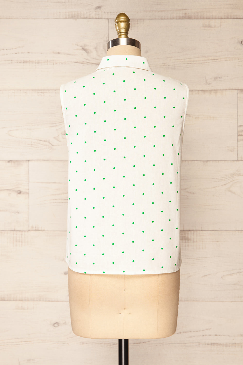 Blainville Sleeveless Polka-Dot Button-Up | La petite garçonne back view