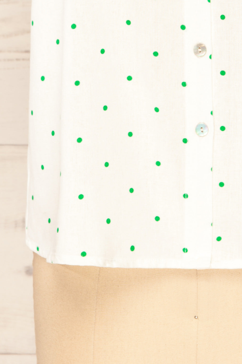 Blainville Sleeveless Polka-Dot Button-Up | La petite garçonne  bottom