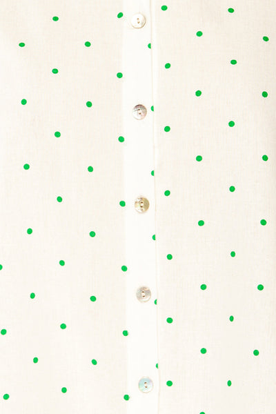 Blainville Sleeveless Polka-Dot Button-Up | La petite garçonne fabric