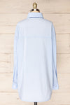 Blairr Blue Oversized Long Sleeve Button-Up Shirt | La petite garçonne back view