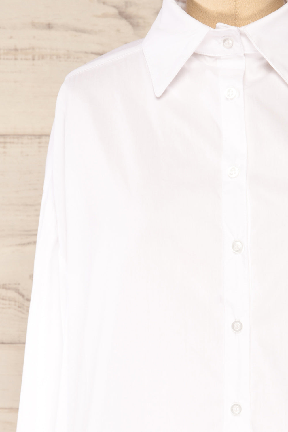 Blairr White Long Sleeve Button-Up Shirt