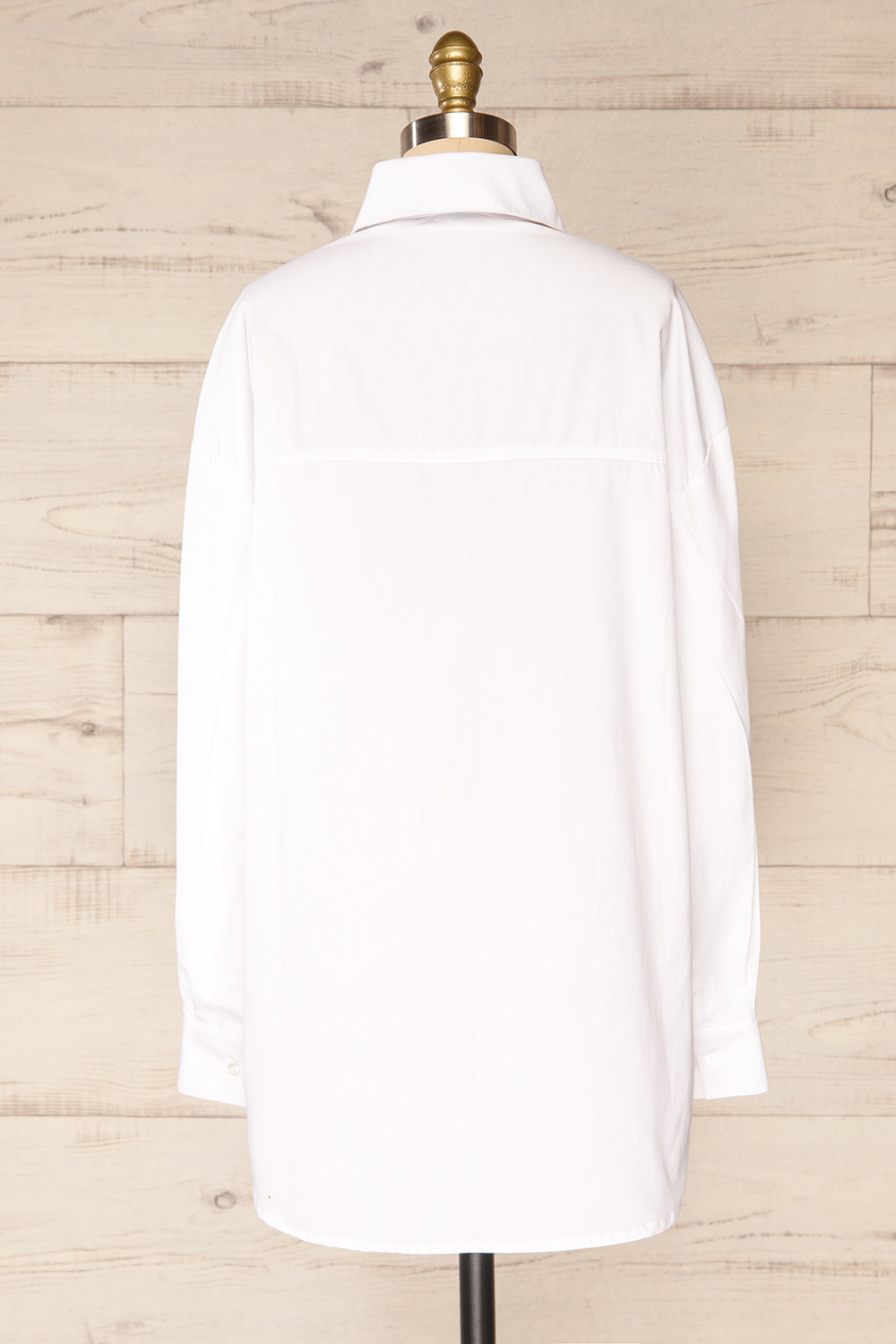 Blairr White Long Sleeve Button-Up Shirt | La petite garçonne back view
