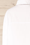 Blairr White Long Sleeve Button-Up Shirt | La petite garçonne back close-up