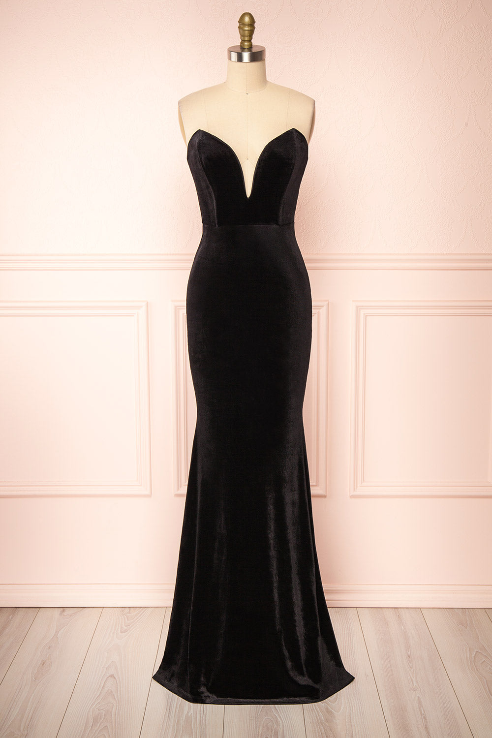 Blake Bustier Velour Maxi Dress | Boutique 1861 front view