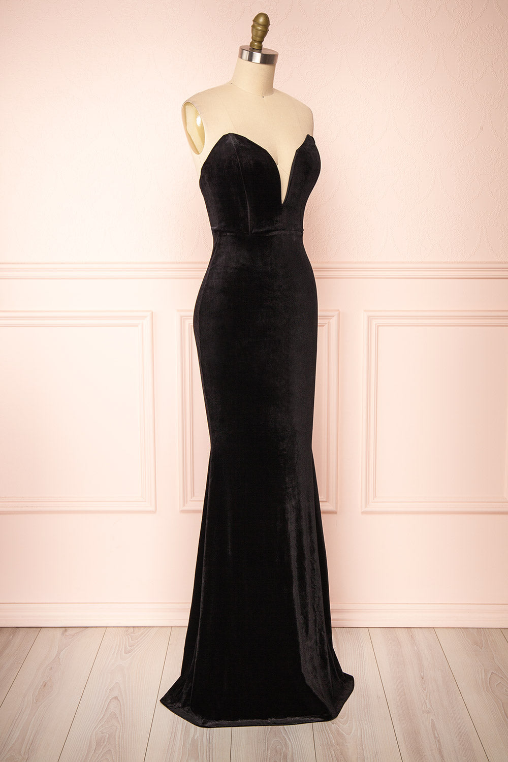 Blake Bustier Velour Maxi Dress | Boutique 1861 side view