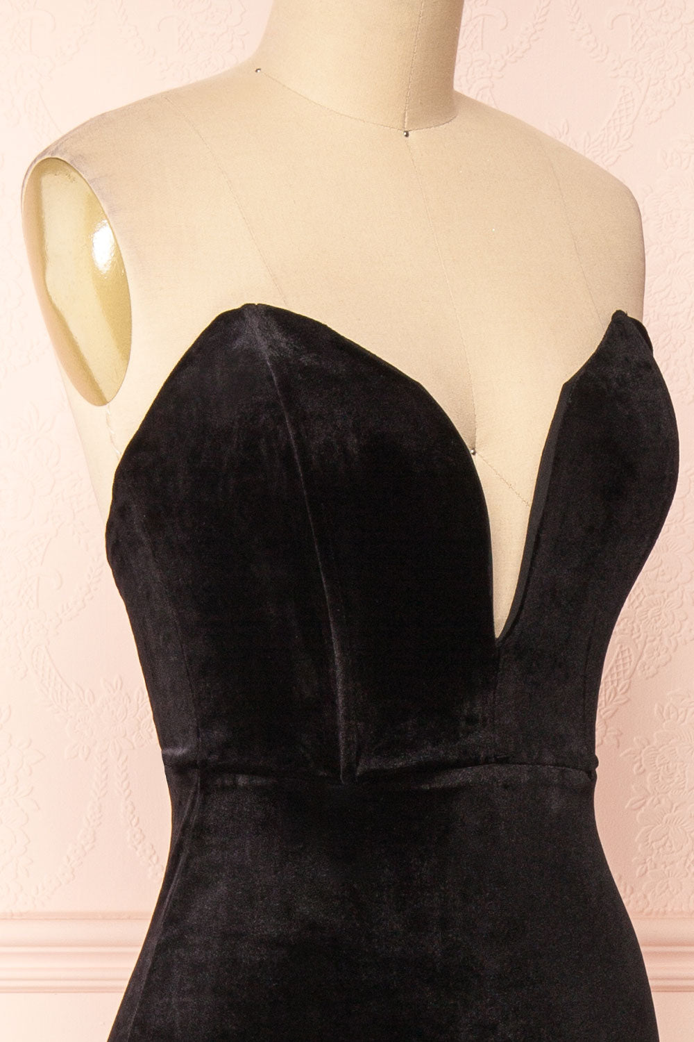 Blake Bustier Velour Maxi Dress | Boutique 1861 side close-up