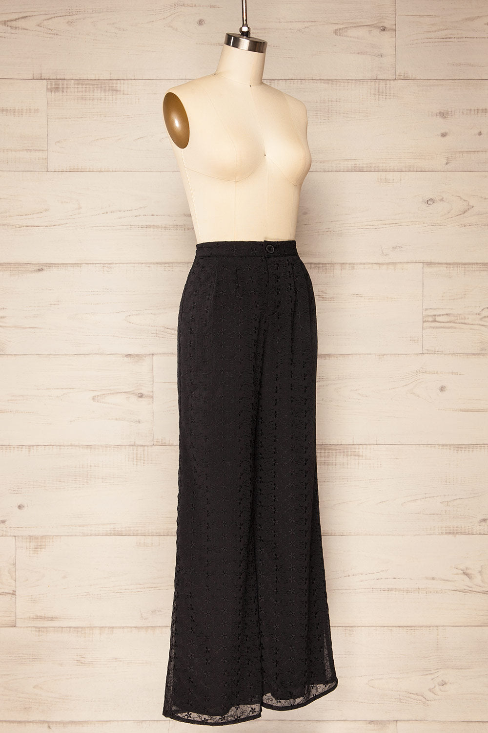 Boadilla Embroidered Black Chiffon Pants | La petite garçonne side view