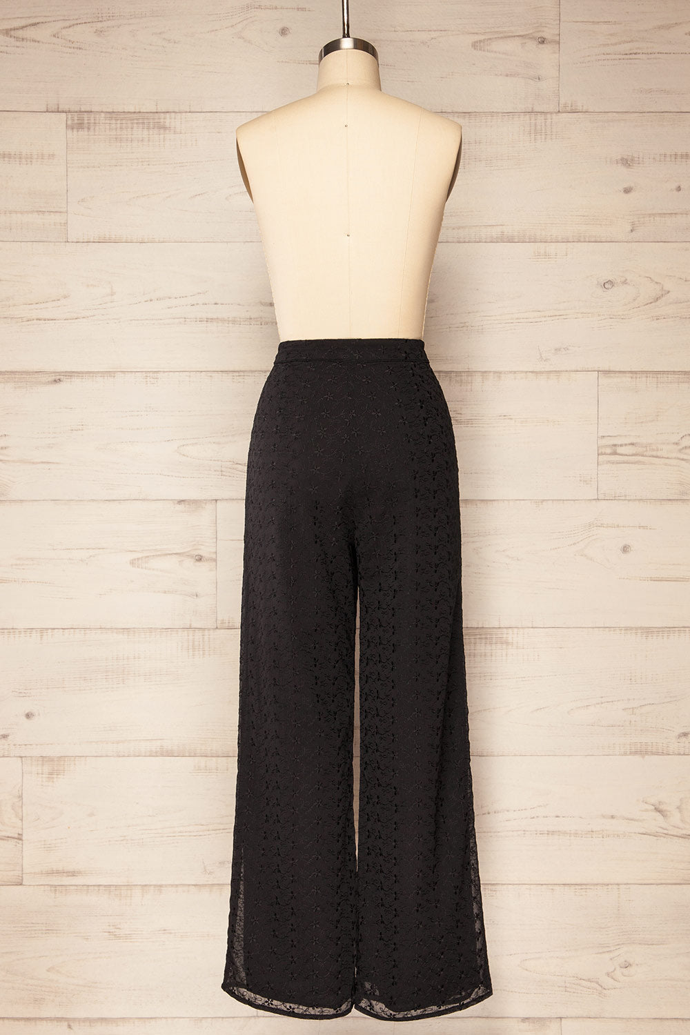 Boadilla Embroidered Black Chiffon Pants | La petite garçonne back view