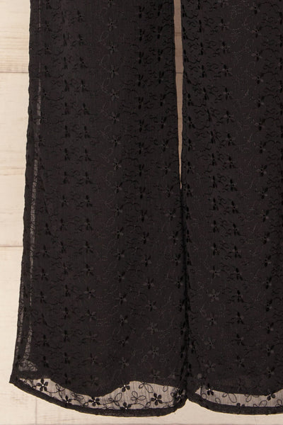 Boadilla Embroidered Black Chiffon Pants | La petite garçonne bottom