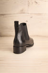 Bobby Black Leather Heeled Ankle Boots back view | La Petite Garçonne