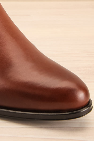 Bobby Brown Leather Heeled Ankle Boots | La Petite Garçonne front close-up