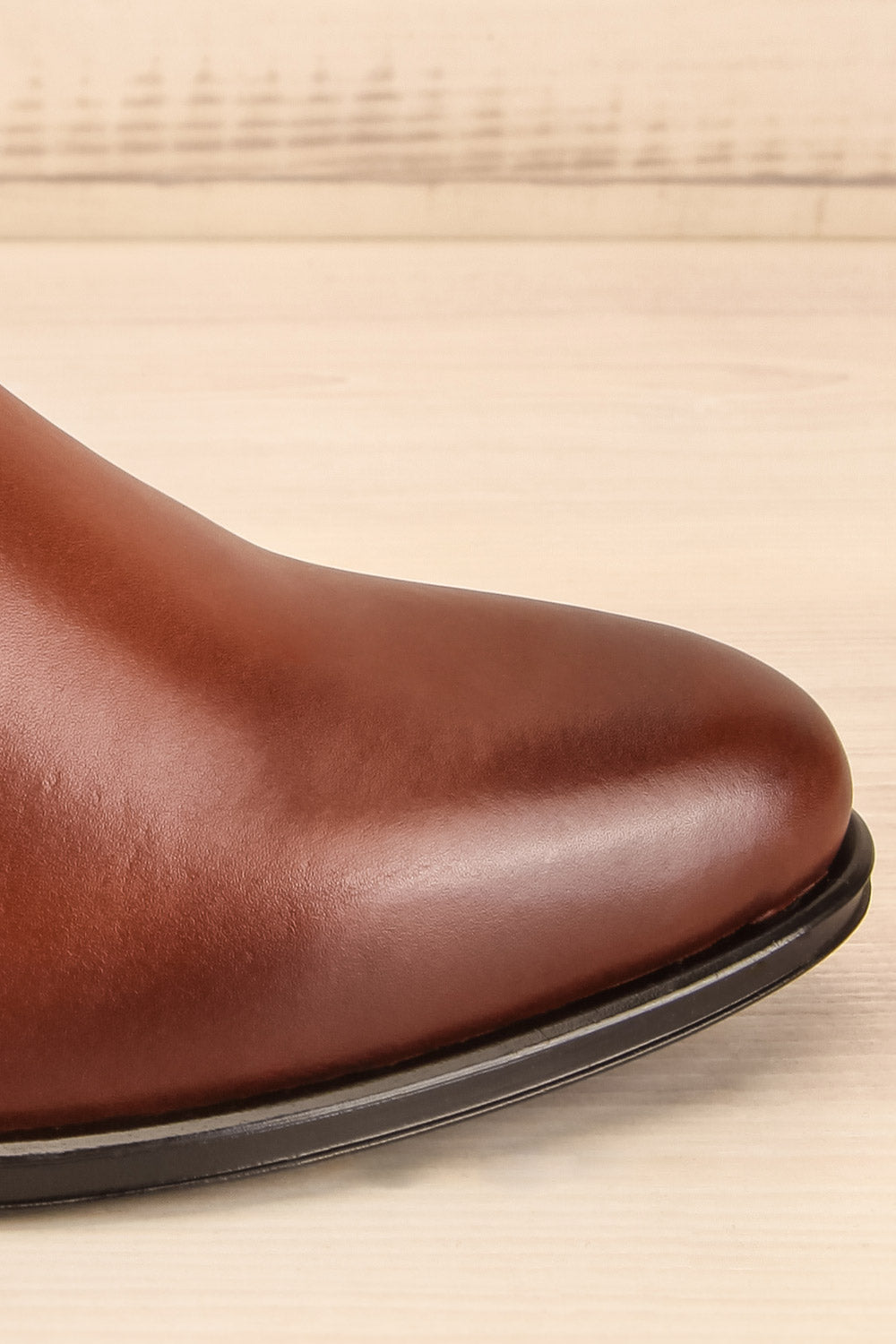 Bobby Brown Leather Heeled Ankle Boots | La Petite Garçonne side close-up
