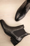 Bobby Snake Black Snakeskin Heeled Ankle Boots | La Petite Garçonne