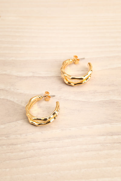 Boden Gold Textured Hoop Earrings | La Petite Garçonne