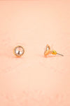 Bodink - Clear crystal golden stud earrings