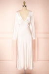 Bonnie Champagne Long Sleeve Silky Maxi Dress | Boutique 1861  front view