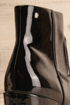 Boon Black Patent Matt & Nat Heel Ankle Boots back close-up | La Petite Garçonne