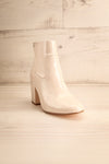 Boon Cream Patent Matt & Nat Heel Ankle Boots front view | La Petite Garçonne
