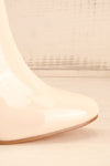 Boon Cream Patent Matt & Nat Heel Ankle Boots side front close-up| La Petite Garçonne