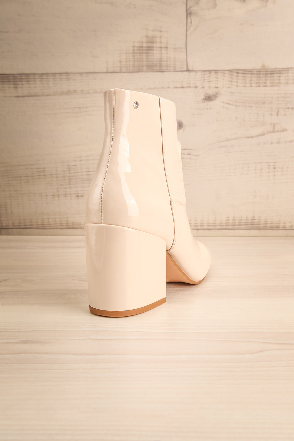 Boon Cream Patent Matt & Nat Heel Ankle Boots back view | La Petite Garçonne