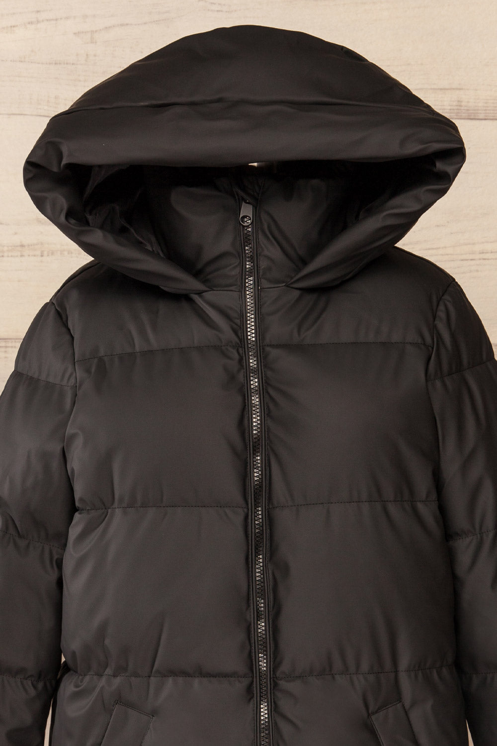 Borough Black Puffer Coat w/ Front Pockets | La petite garçonne front hood
