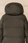 Borough Khaki Puffer Coat w/ Front Pockets | La petite garçonne back close-up