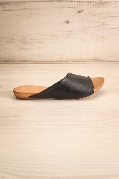 Botha Espresso Black & Tan Slip-On Sandals | La petite garçonne side view