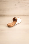 Botha Milk White & Tan Slip-On Sandals | La petite garçonne back view