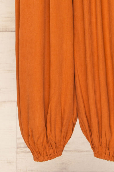 Botosani Orange Short Sleeve V-Neck Jumpsuit | La petite garçonne  bottom