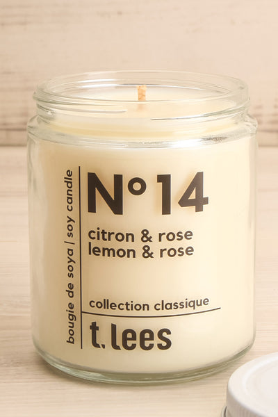 Bougie Citron et Rose Perfumed Candle | La petite garçonne open close-up