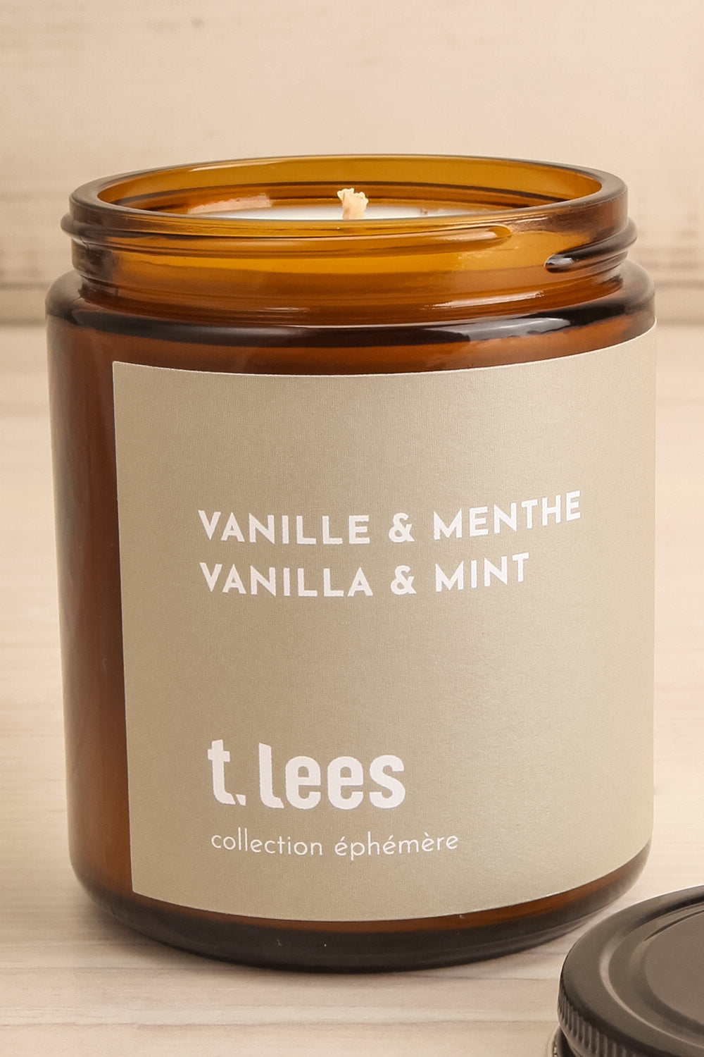 Vanilla & Mint Candle | Maison garçonne open close-up