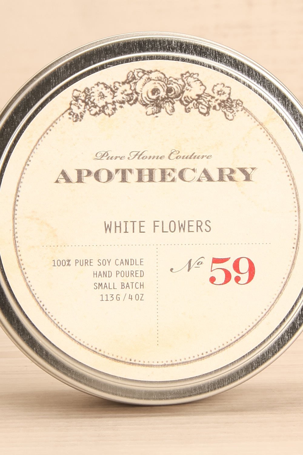 Bougie White Flowers - Perfumed candle in a tin box 2