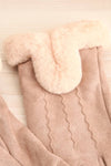 Bauska Taupe Gloves with Faux-Fur Lining wrist | La Petite Garçonne